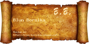 Blun Borsika névjegykártya